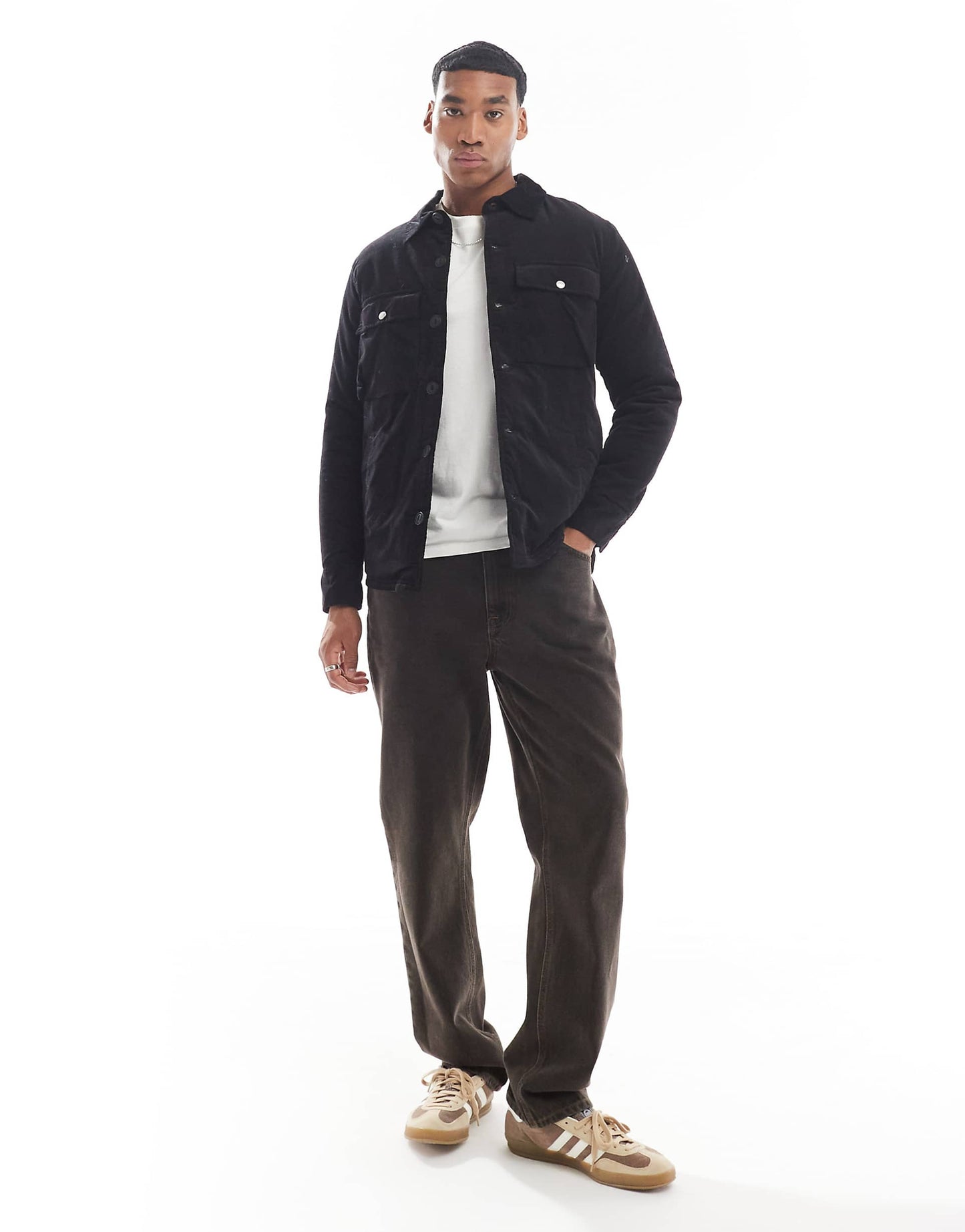 Padded Button Up Cord Jacket