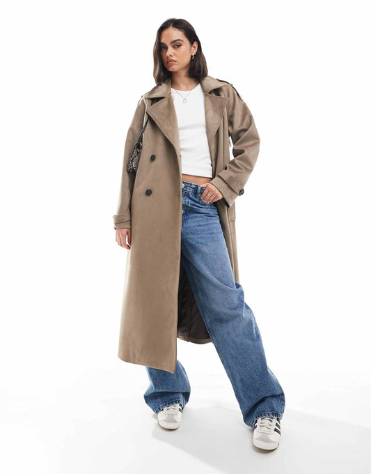 Premium Suedette Trench Coat