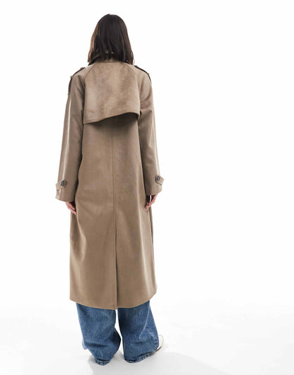 Premium Suedette Trench Coat