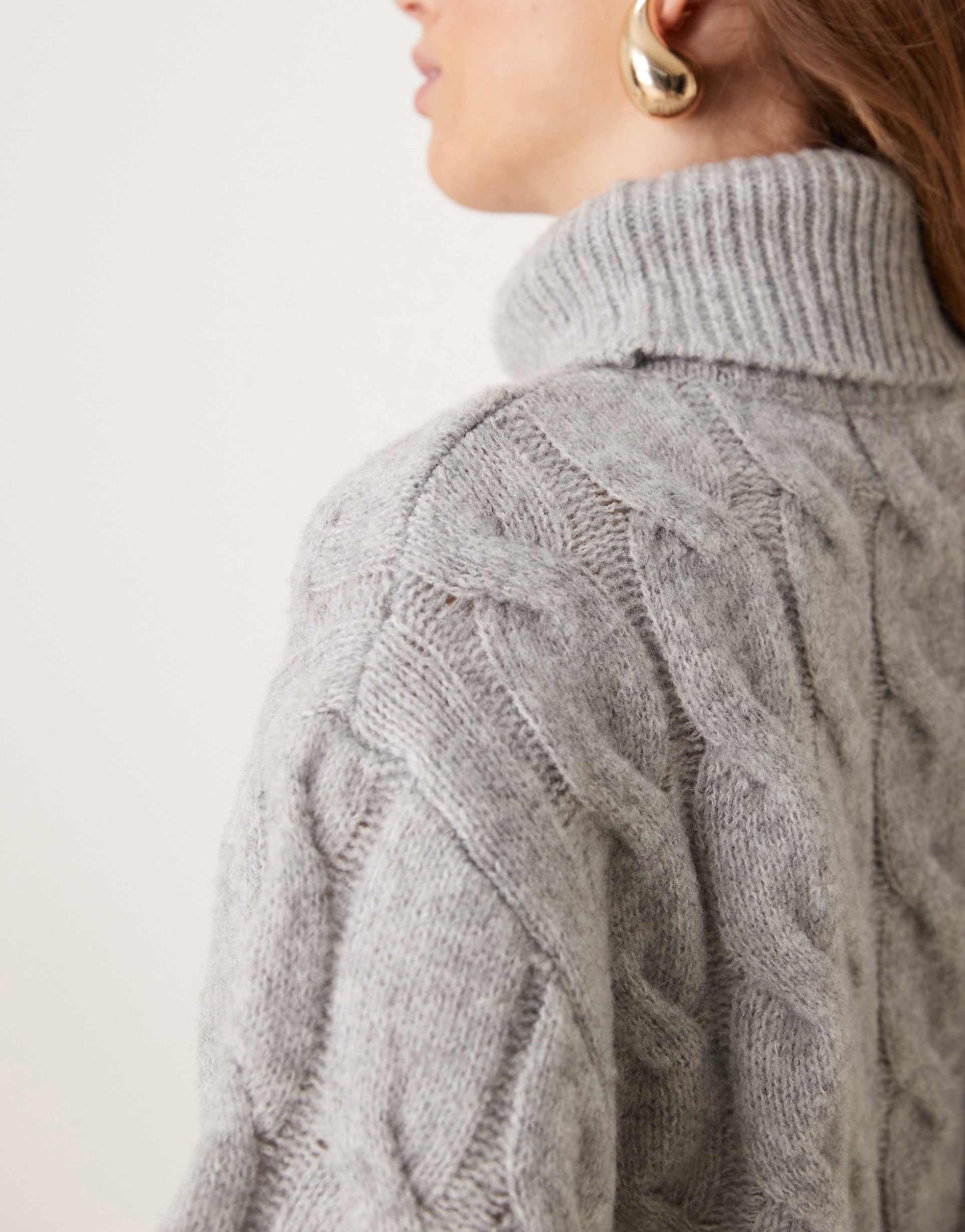 Cable High Neck Cosy Knit Jumper