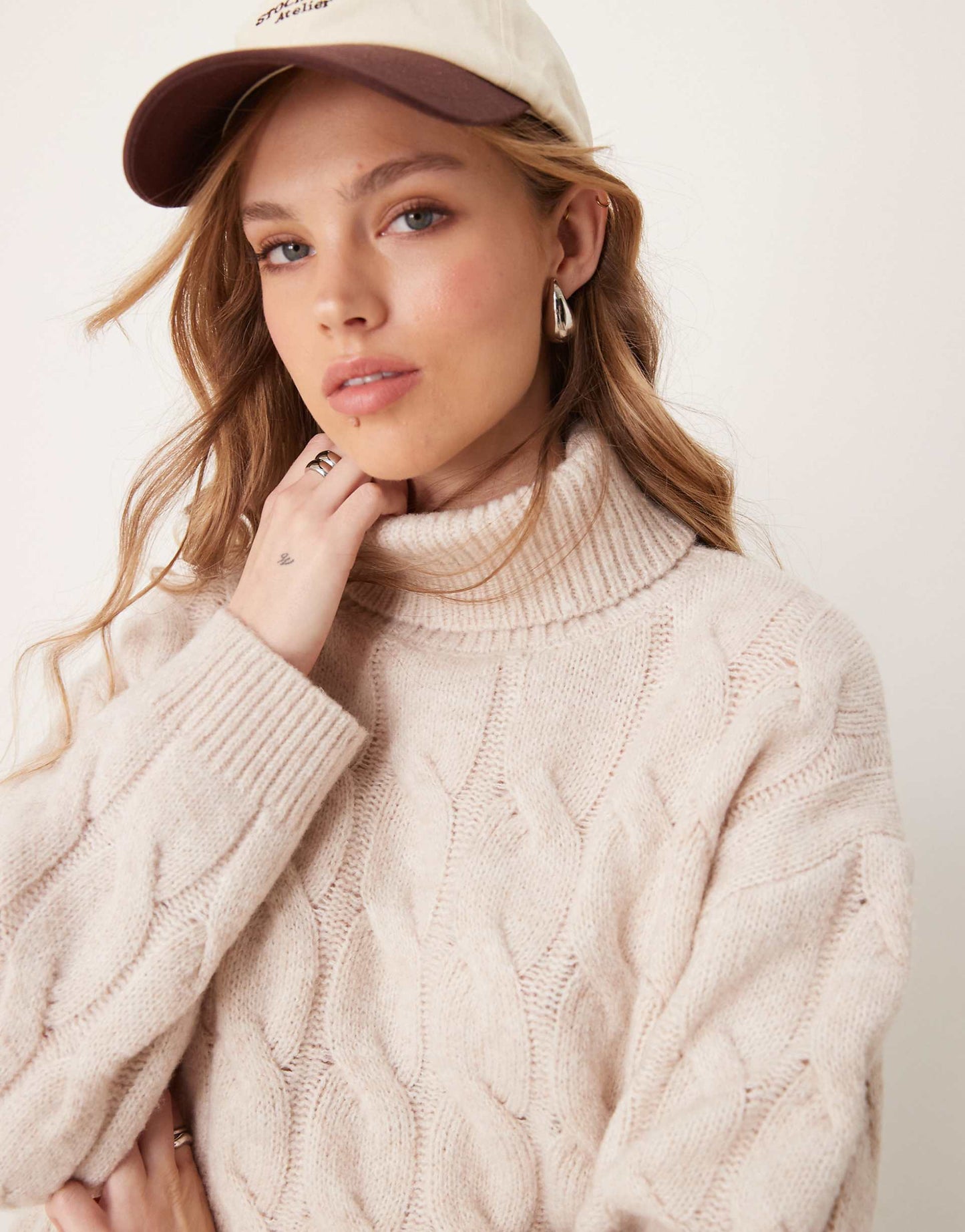 Cable High Neck Cosy Knit Jumper