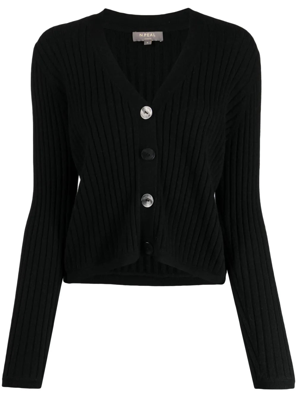 Cropped Wide-Ribbed Cardigan