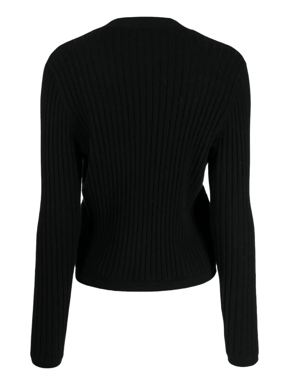 Cropped Wide-Ribbed Cardigan