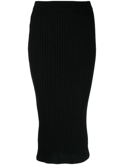 Organic Cashmere Ribbed Skirt