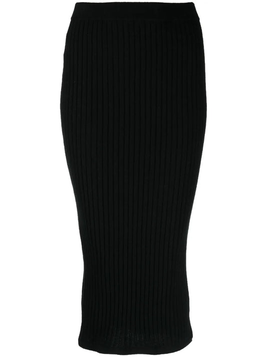 Organic Cashmere Ribbed Skirt