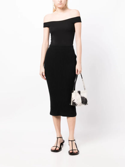 Organic Cashmere Ribbed Skirt