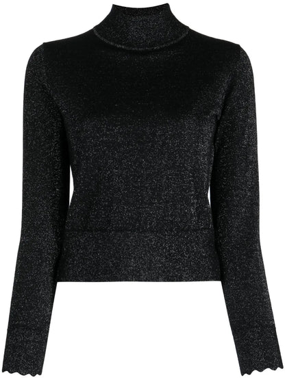 Sparkle-Knit Mock-Neck Jumper