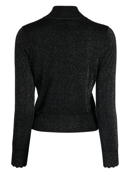 Sparkle-Knit Mock-Neck Jumper