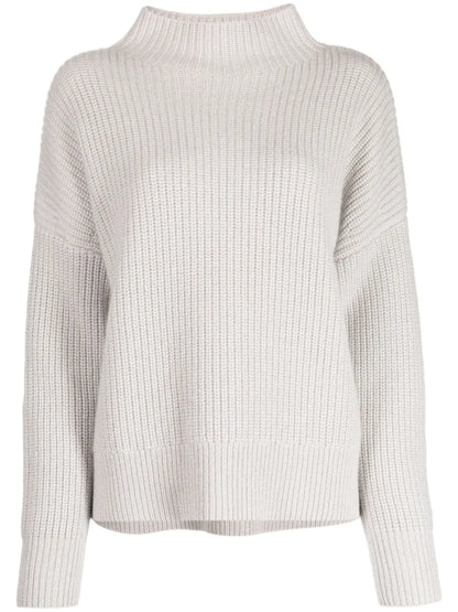 Ribbed-Knit Funnel-Neck Jumper