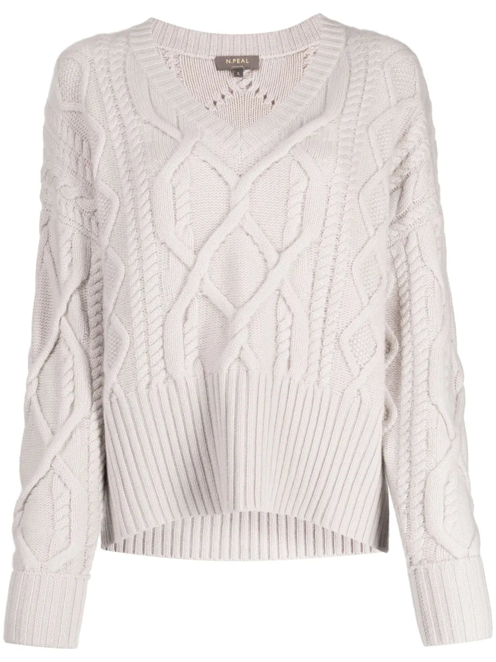 V-Neck Cable-Knit Jumper