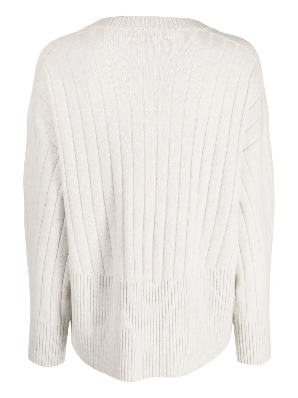 Ribbed-Knit V-Neck Cashmere Jumper