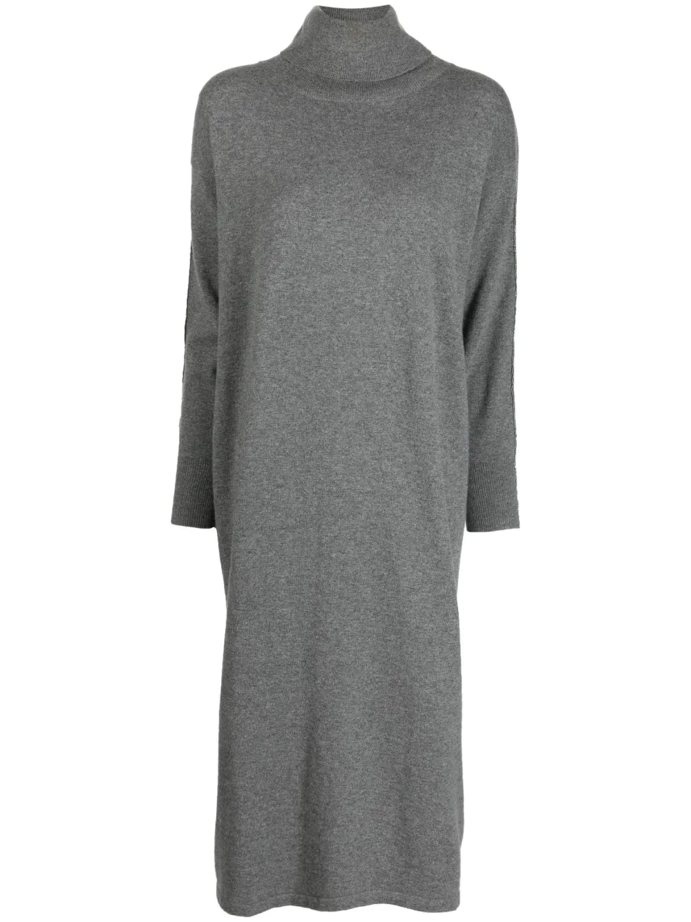 Roll-Neck Cashmere Midi Dress