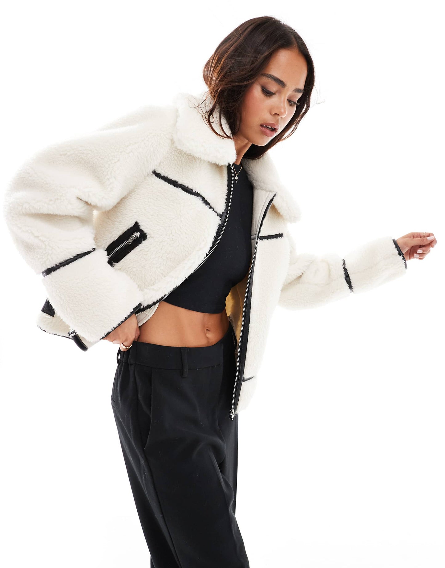 Borg Contrast Trucker Jacket