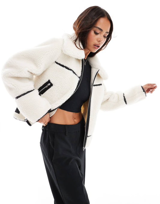 Borg Contrast Trucker Jacket