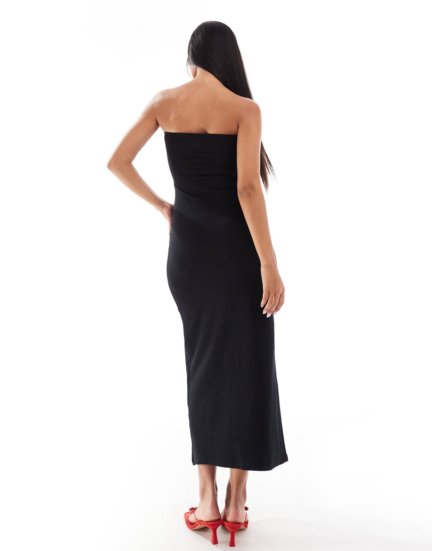 Twist Bust Bodycon Bandeau Midaxi Dress