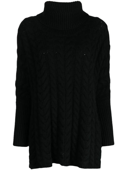 Cable-Knit Roll-Neck Cashmere Jumper