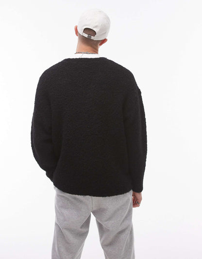Relaxed Fit Boucle Cardigan