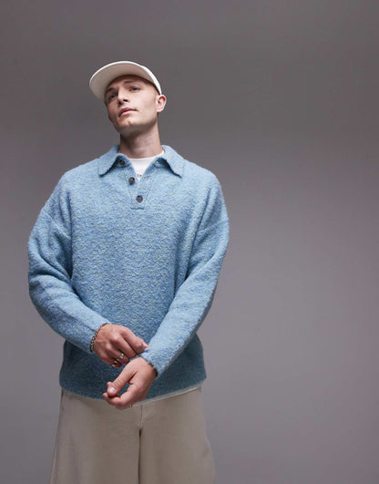 Oversized Fit Boucle Polo