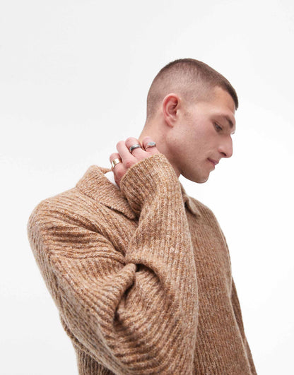 Relaxed Open Collar Jumper