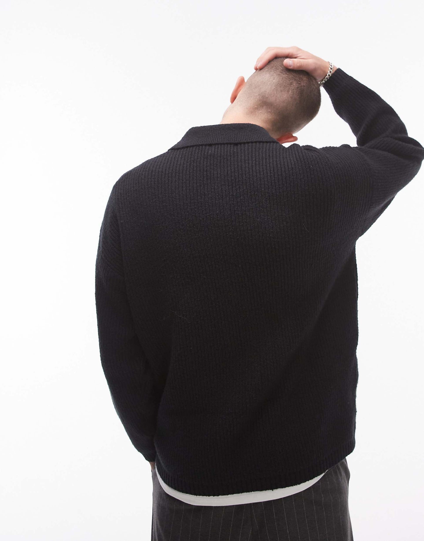 Relaxed Fit Compact Knit Polo Jumper