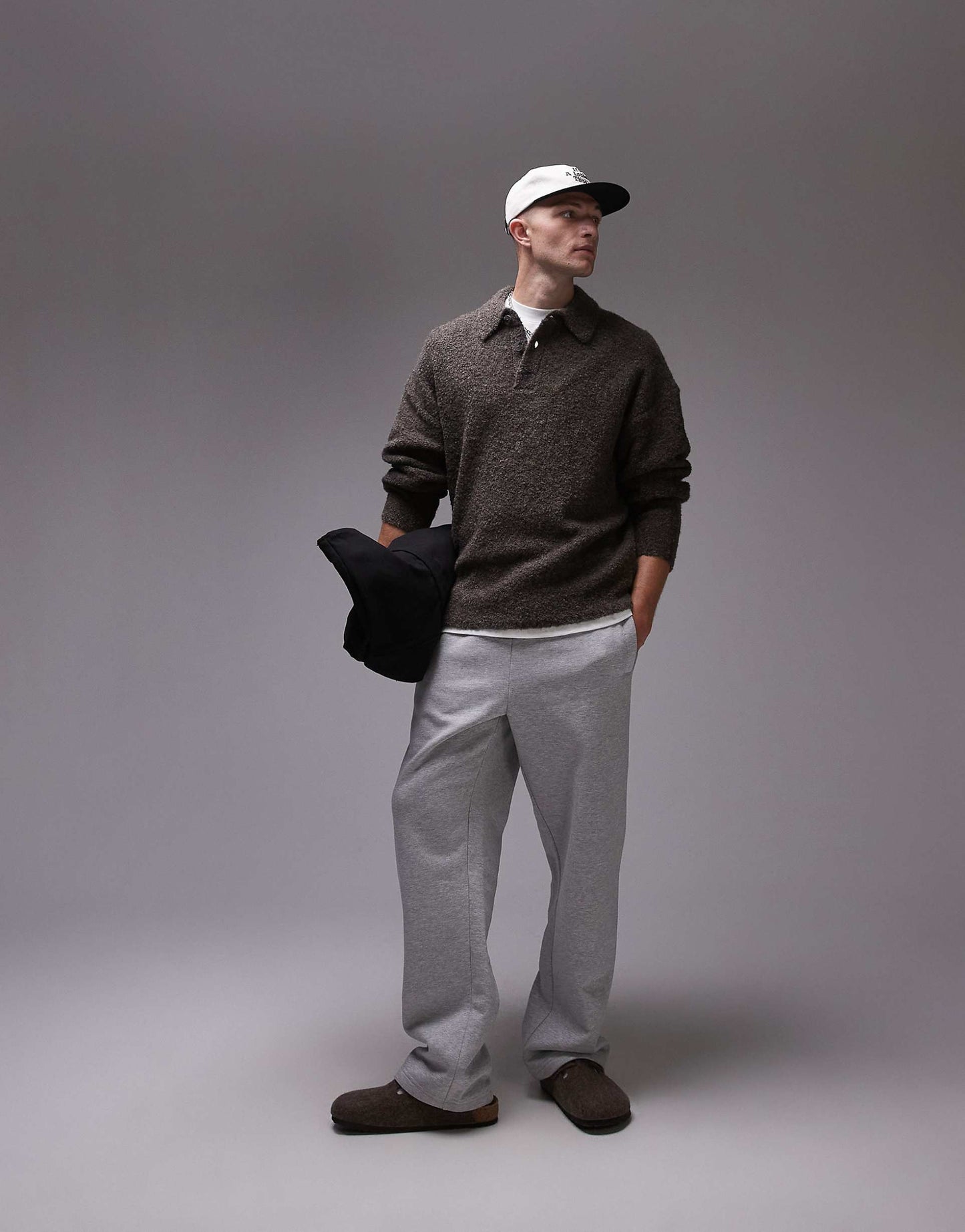 Oversized Fit Boucle Polo