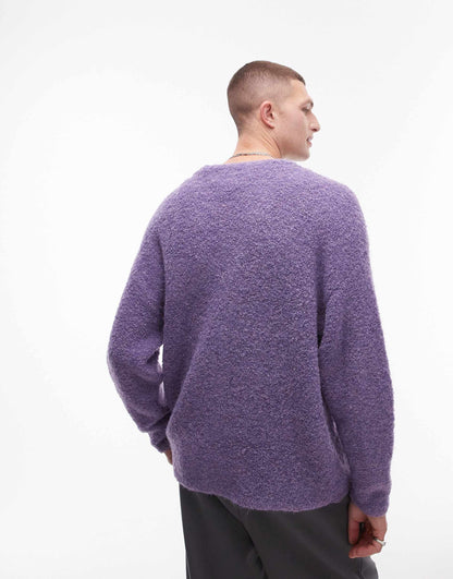 Relaxed Fit Boucle Cardigan