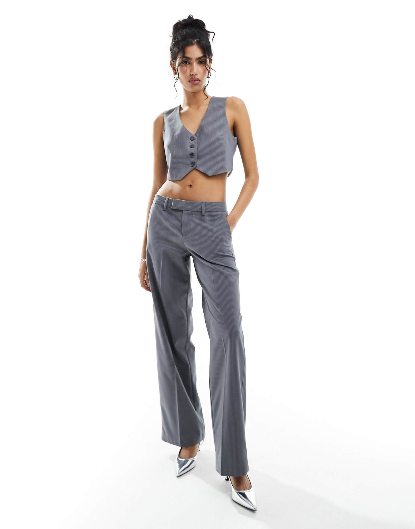 Wide Leg Tailored Trousers Co-Ord