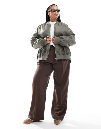 Curve Spliced Bomber Jacket