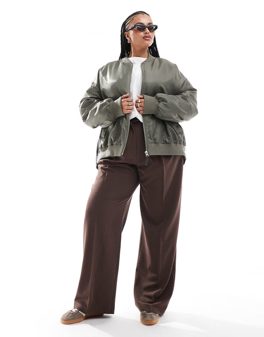 Curve Spliced Bomber Jacket