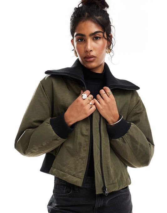Rib Collar Casual Jacket