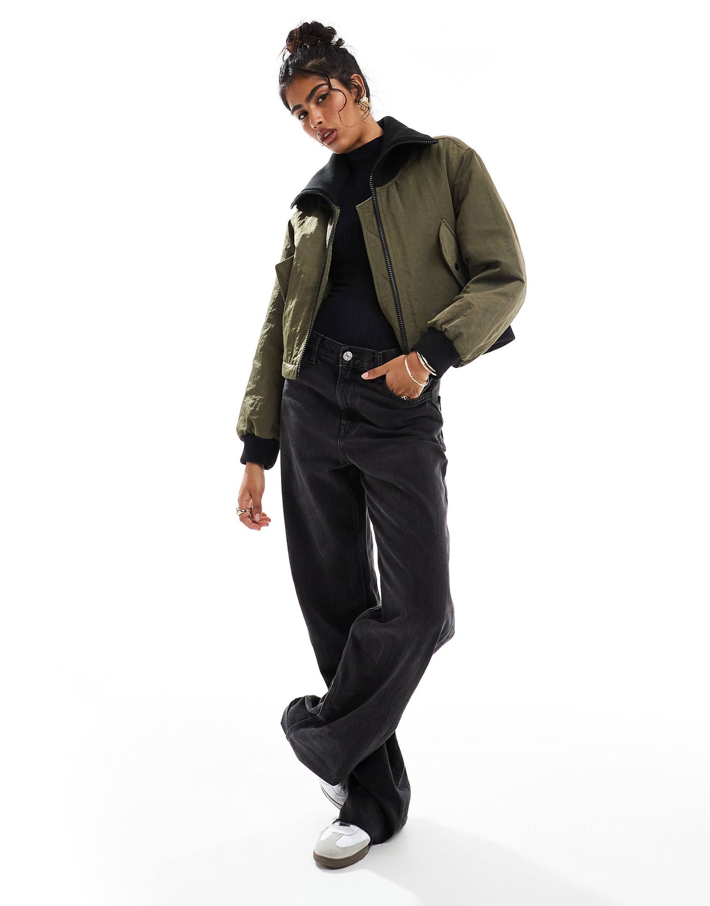 Rib Collar Casual Jacket