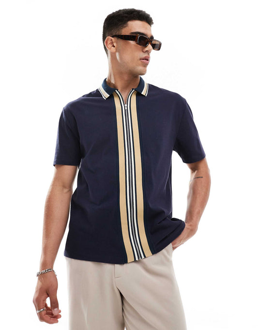Relaxed Polo With Contrast Tipping