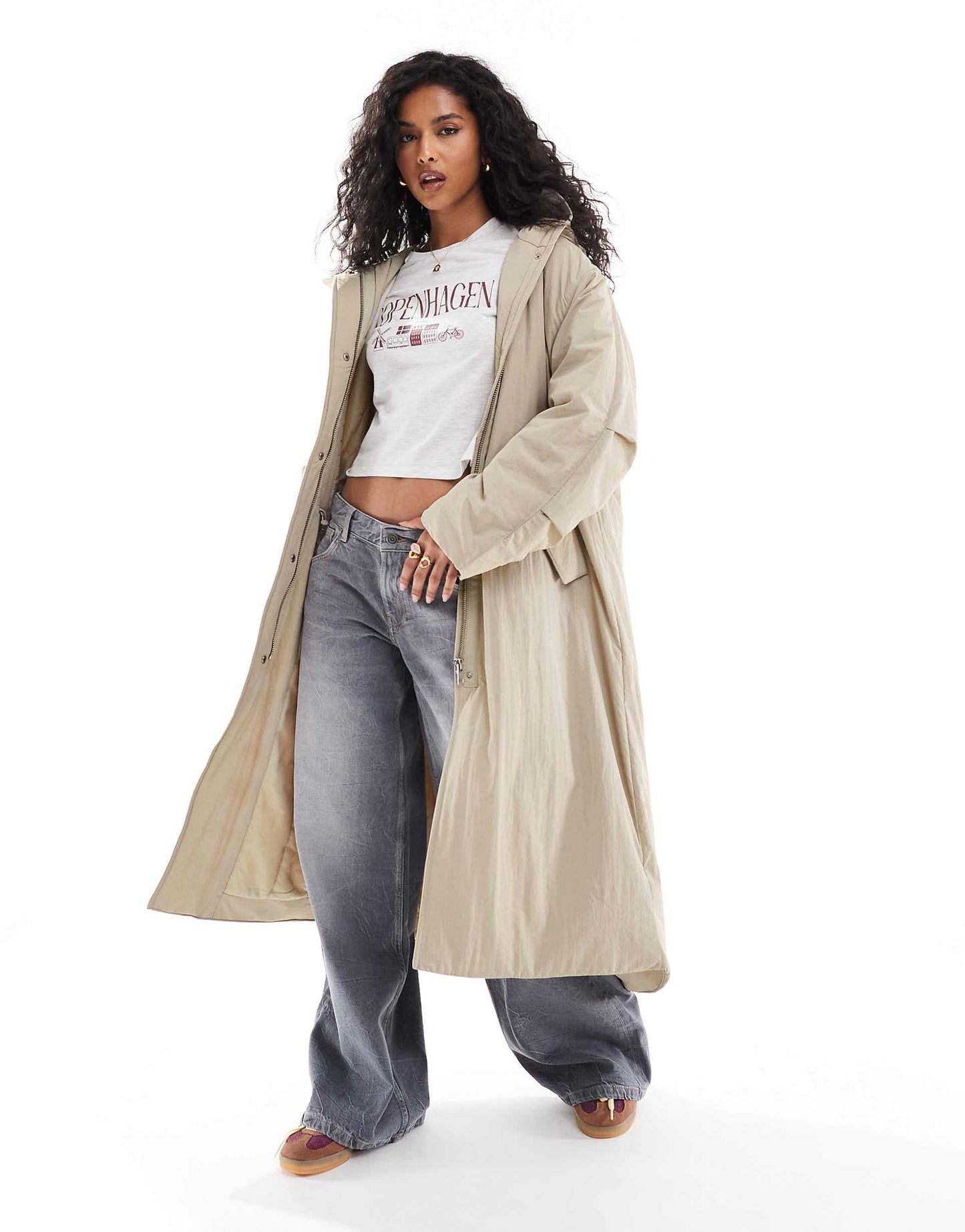 Clean Longline Puffer Coat With Hood