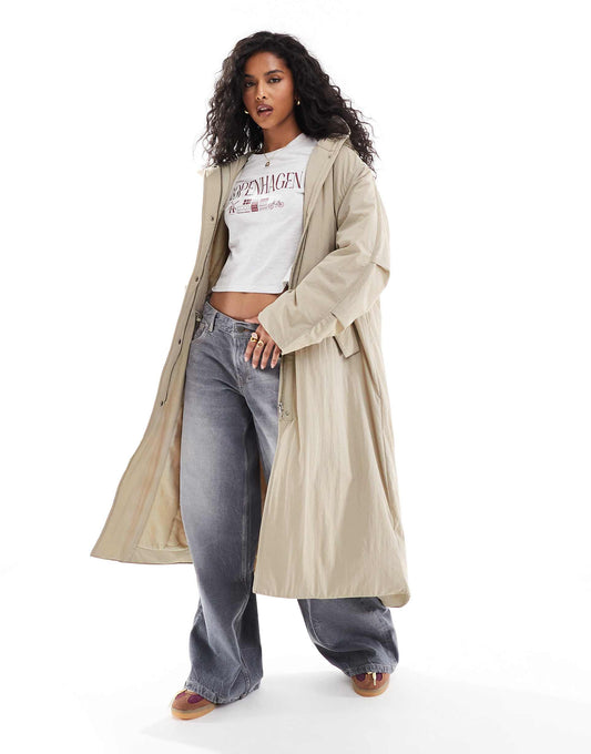 Clean Longline Puffer Coat With Hood