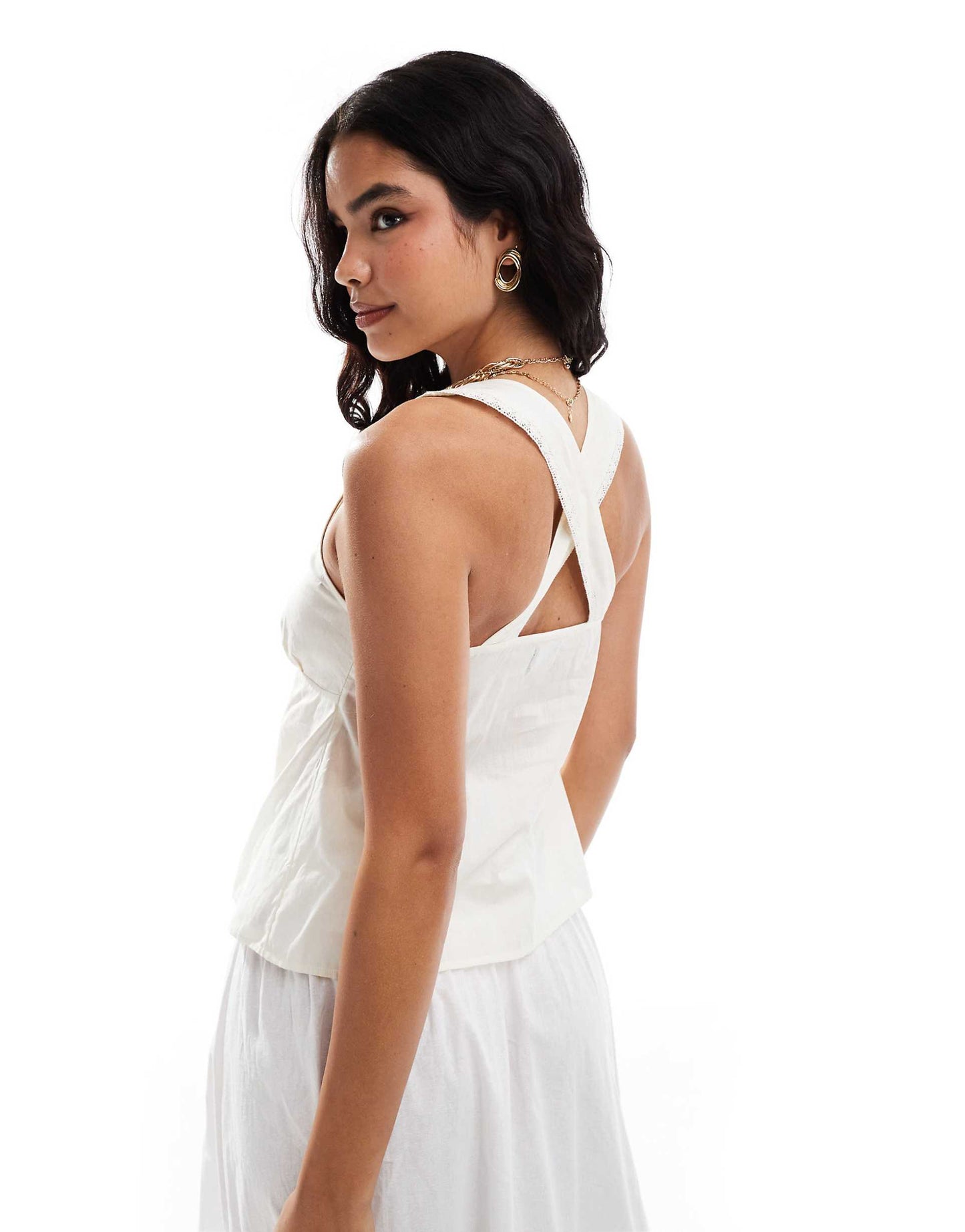 Cotton Cami Top With Front Ties