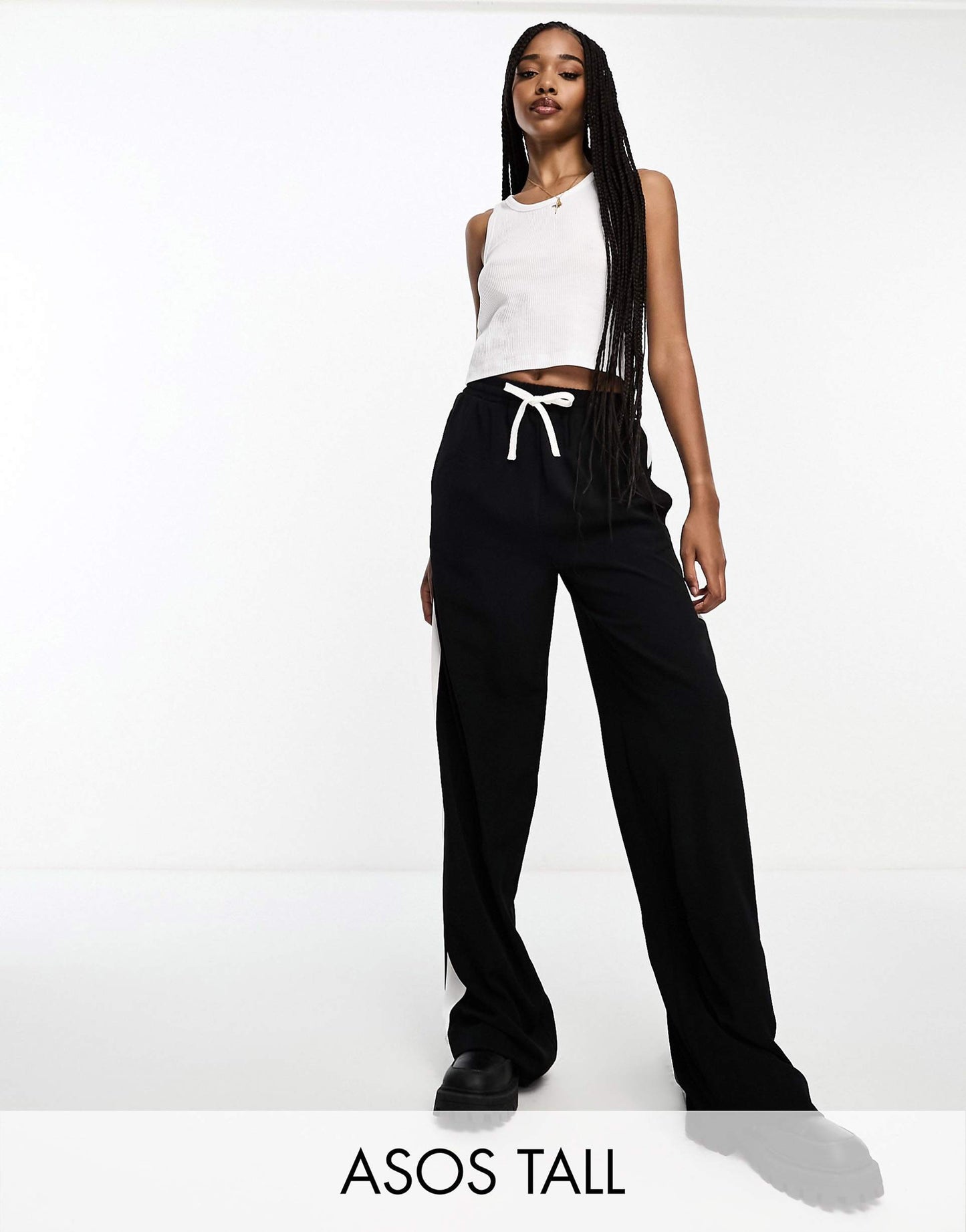 Tall Pull On Trousers With Contrast Panel