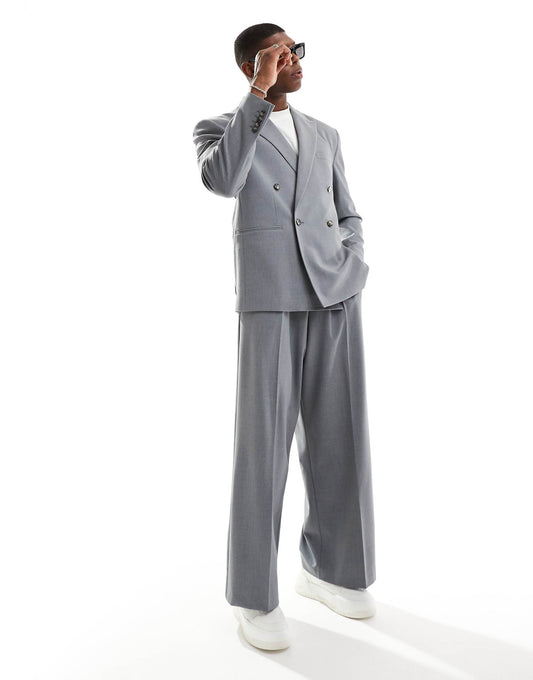 Smart Pleat Front Loose Leg Suit Trouser