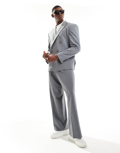 Relaxed Double Breasted Suit Blazer