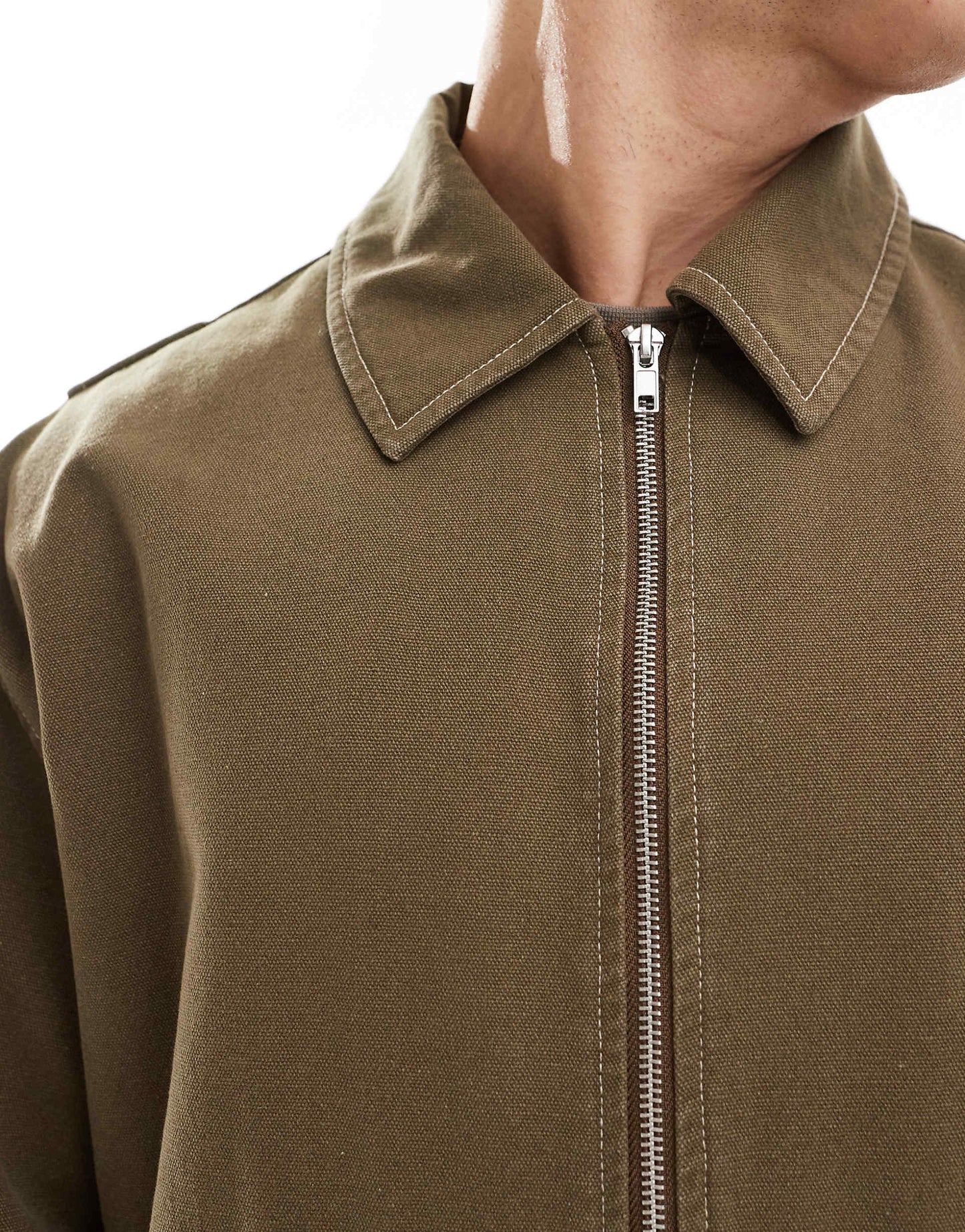 Harrington Jacket With Contrast Stitch