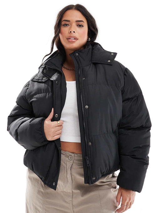 Plus Hooded Puffer Jacket