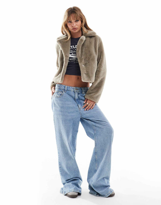 Cropped Faux Fur Coat