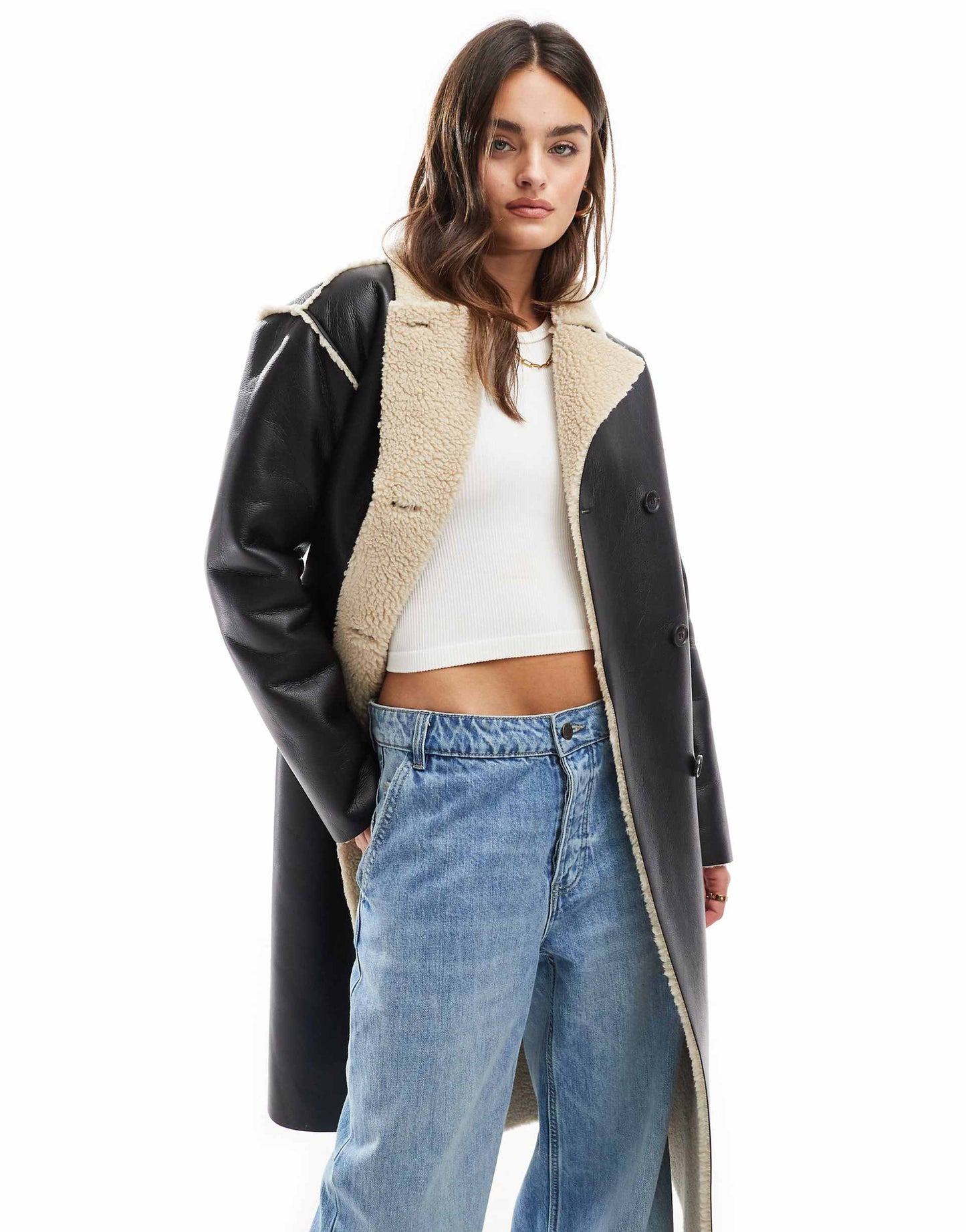 Faux Shearling Long Coat