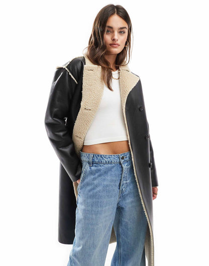 Faux Shearling Long Coat