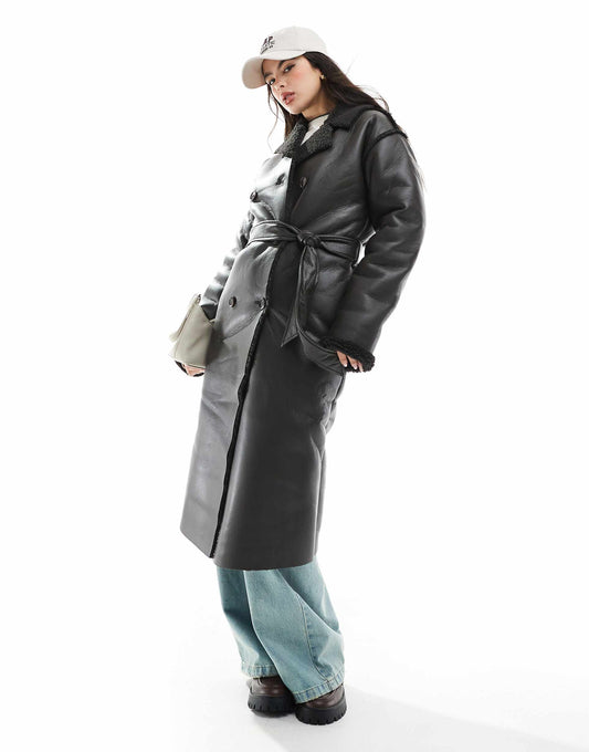 Faux Shearling Long Coat