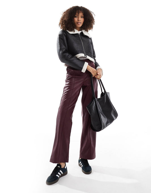 Cropped Bonded Aviator Jacket