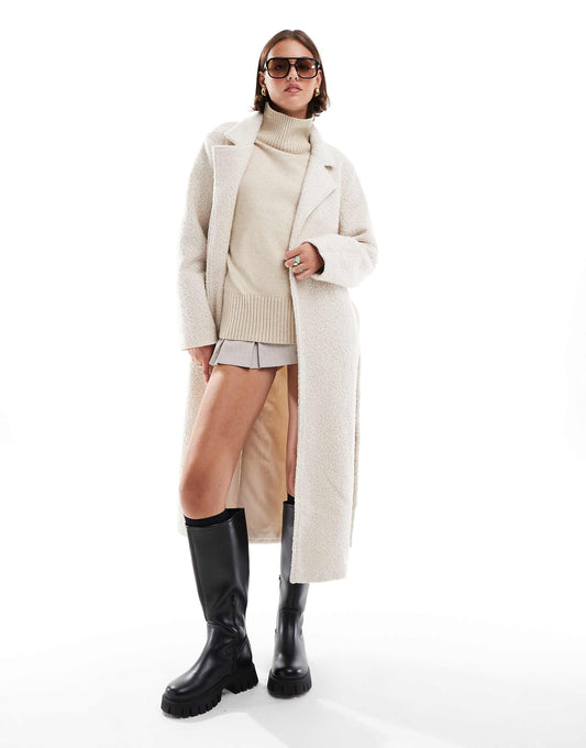 Boucle Formal Belted Coat
