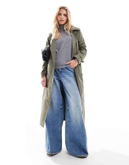 Petite Longline Belted Trench