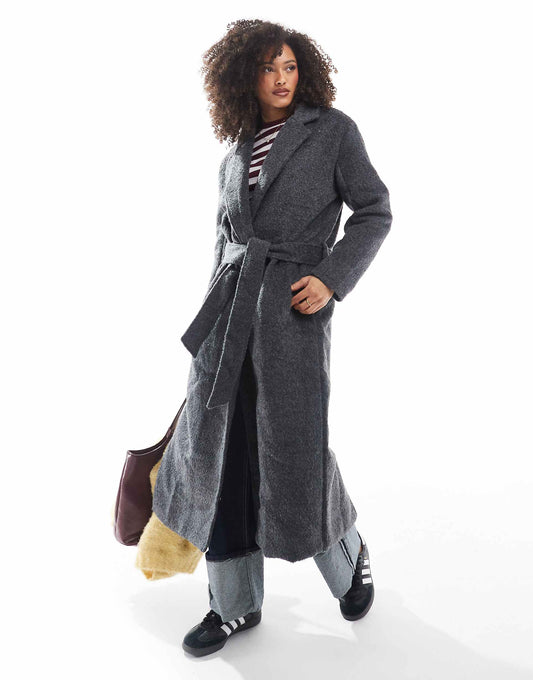 Wool Look Belted Overcoat
