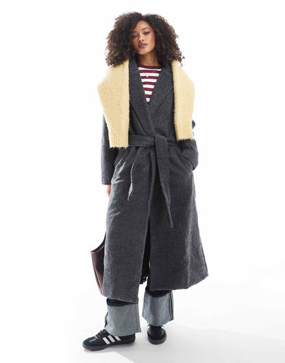 Wool Look Belted Overcoat