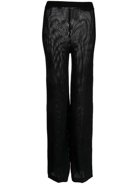 High-Waist Knitted Trousers
